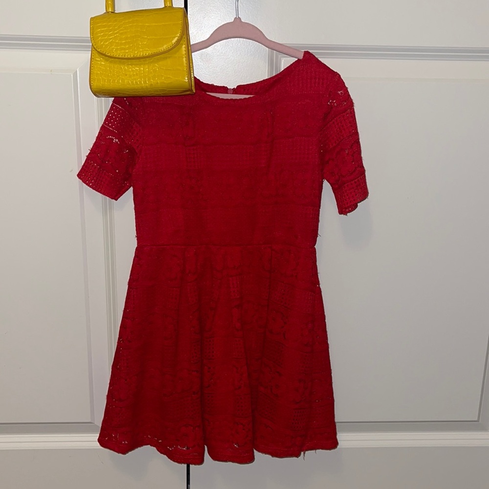 EUC copper key toddler girl lace dress